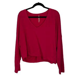 Anthropologie Pink V-Neck Loose Top